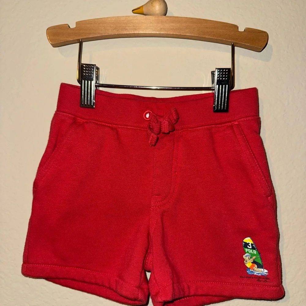 Ralph Lauren 12 months red fleece lined Shorts
